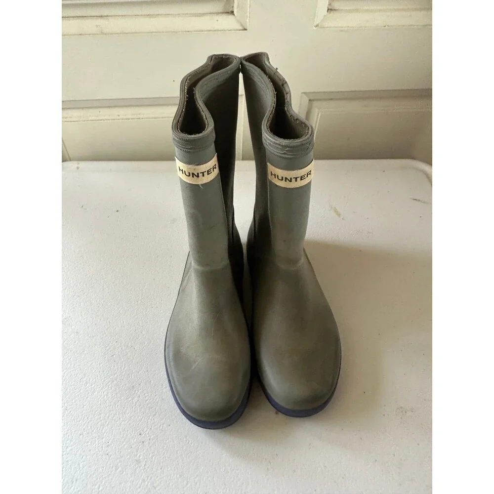 Hunter Kids Unisex Original First Classic Zinc Gray Waterproof Rain Boots 11